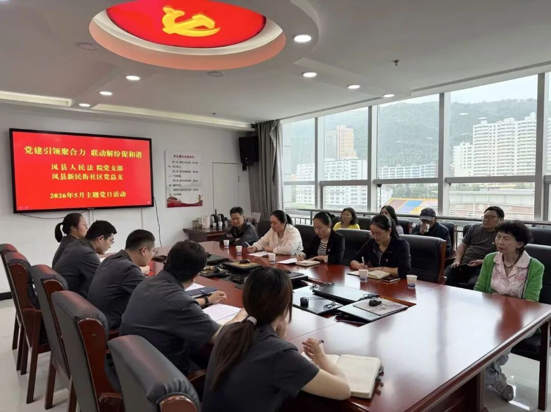 党建引领聚合力 联动解纷促和谐——凤县人民法院党支部联合凤县新民街社区党总支开展主题党日活动